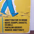 Cartello di cantiere "Abiti da lavoro" - anni '60