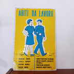 Cartello di cantiere "Abiti da lavoro" - anni '60