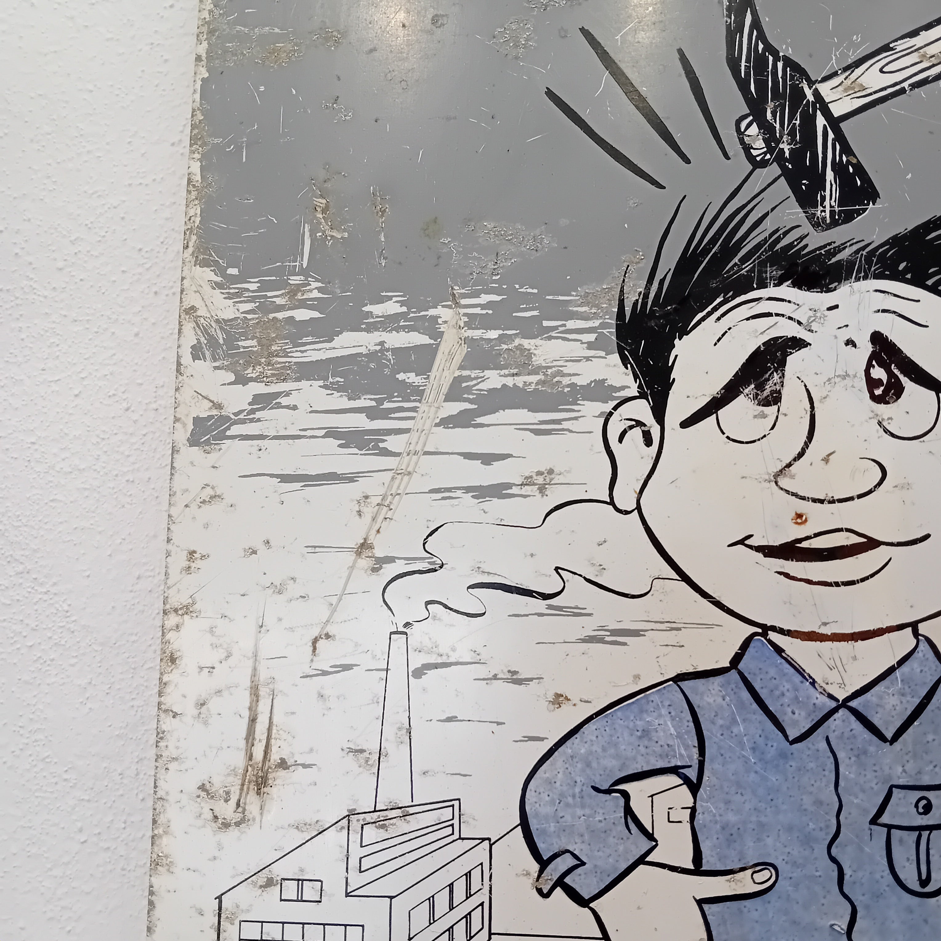 Cartello di cantiere "Elmetto" - anni '60