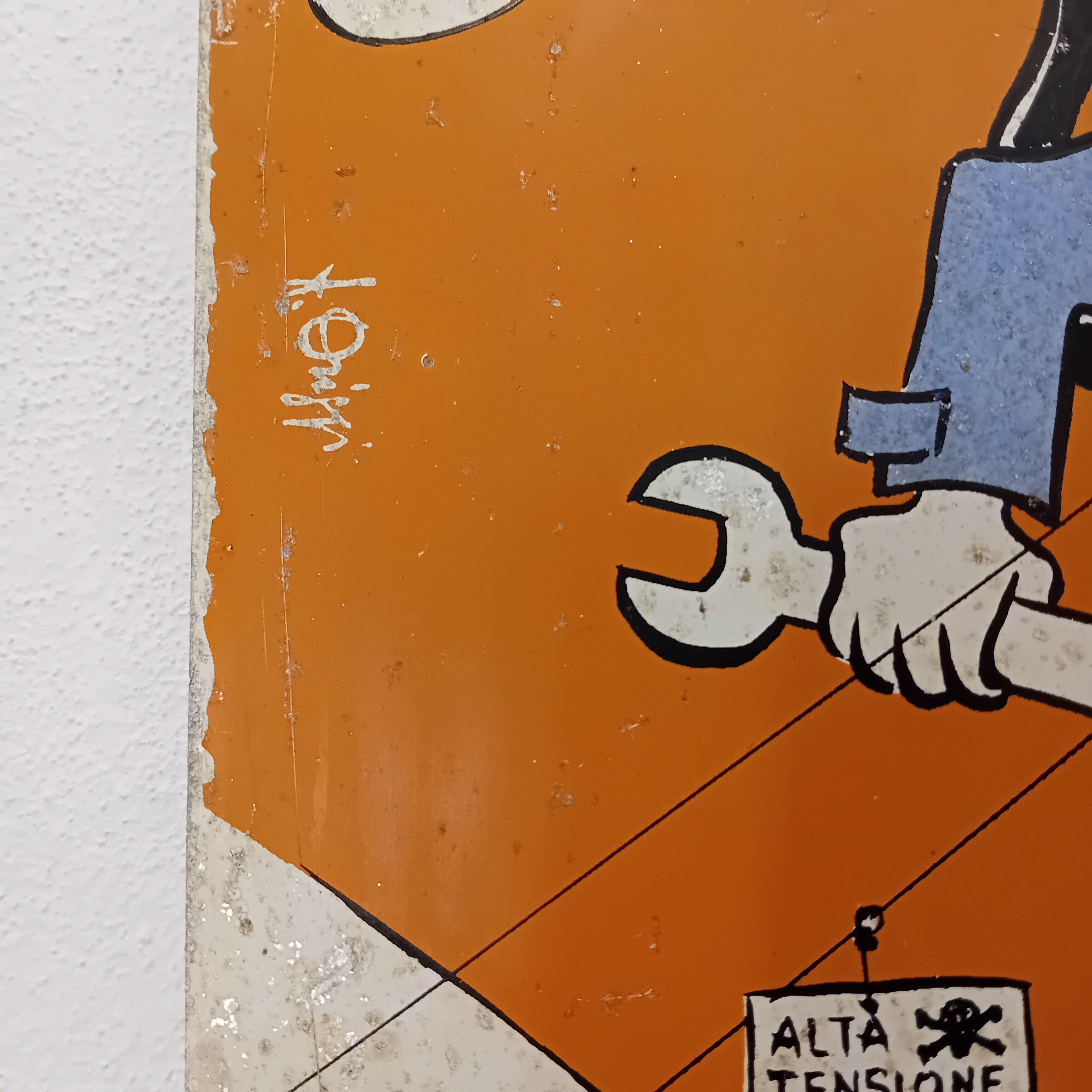 Cartello di cantiere "Sveglio e Attento" - anni '60