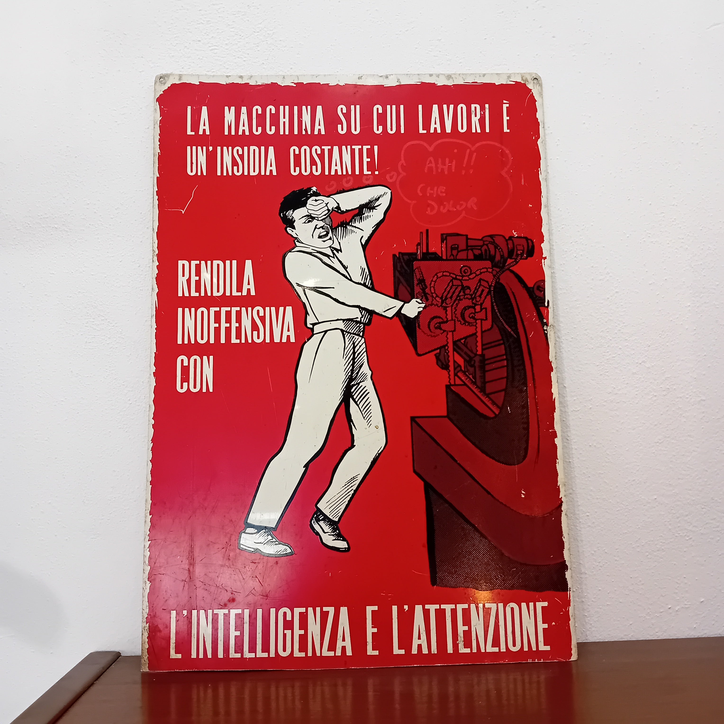 Cartello di cantiere "Intelligenza e Attenzione" - anni '60