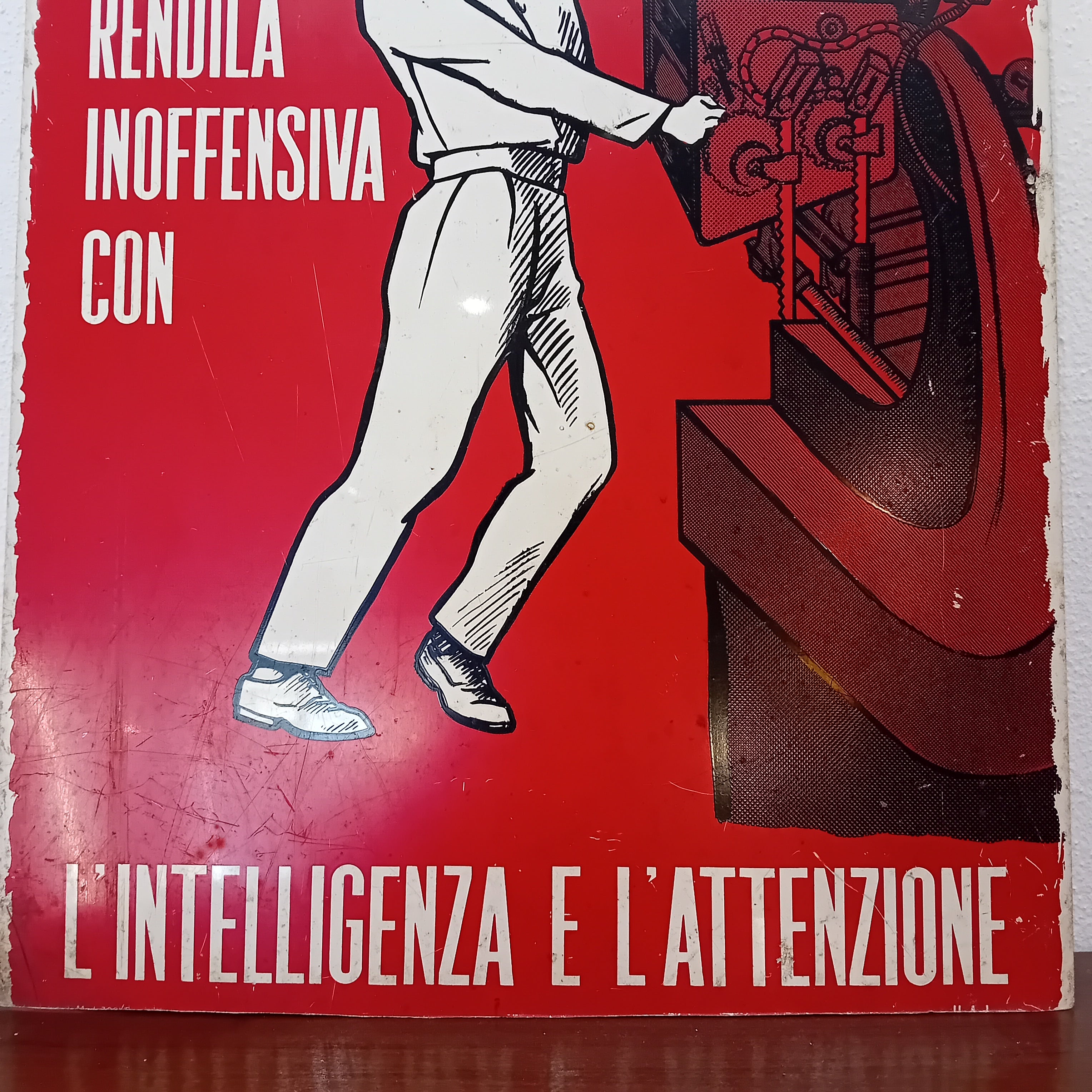 Cartello di cantiere "Intelligenza e Attenzione" - anni '60