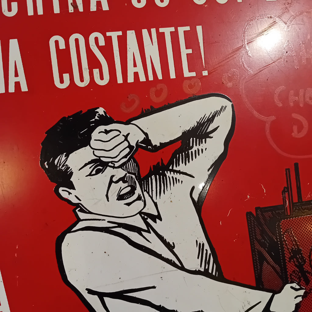 Cartello di cantiere "Intelligenza e Attenzione" - anni '60