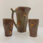 Brocca e due bicchieri - Ceramica Umbra