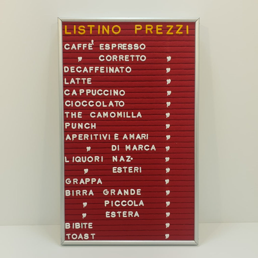 "Listino Prezzi" prezzario bar