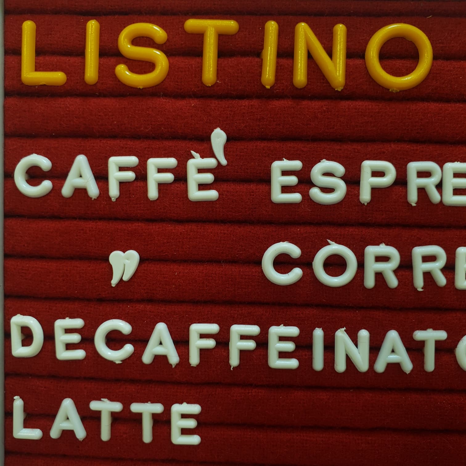 "Listino Prezzi" prezzario bar