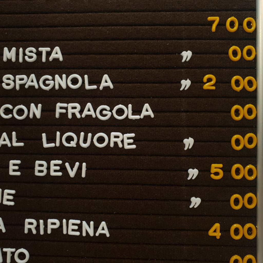 "Gelati" Prezzario Bar