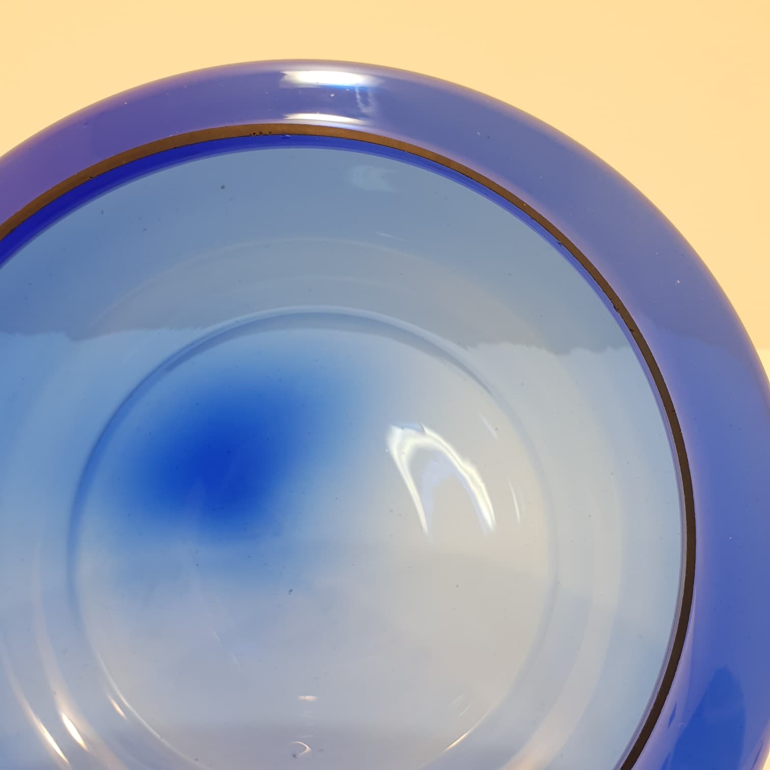 Porta caramelle in vetro blu