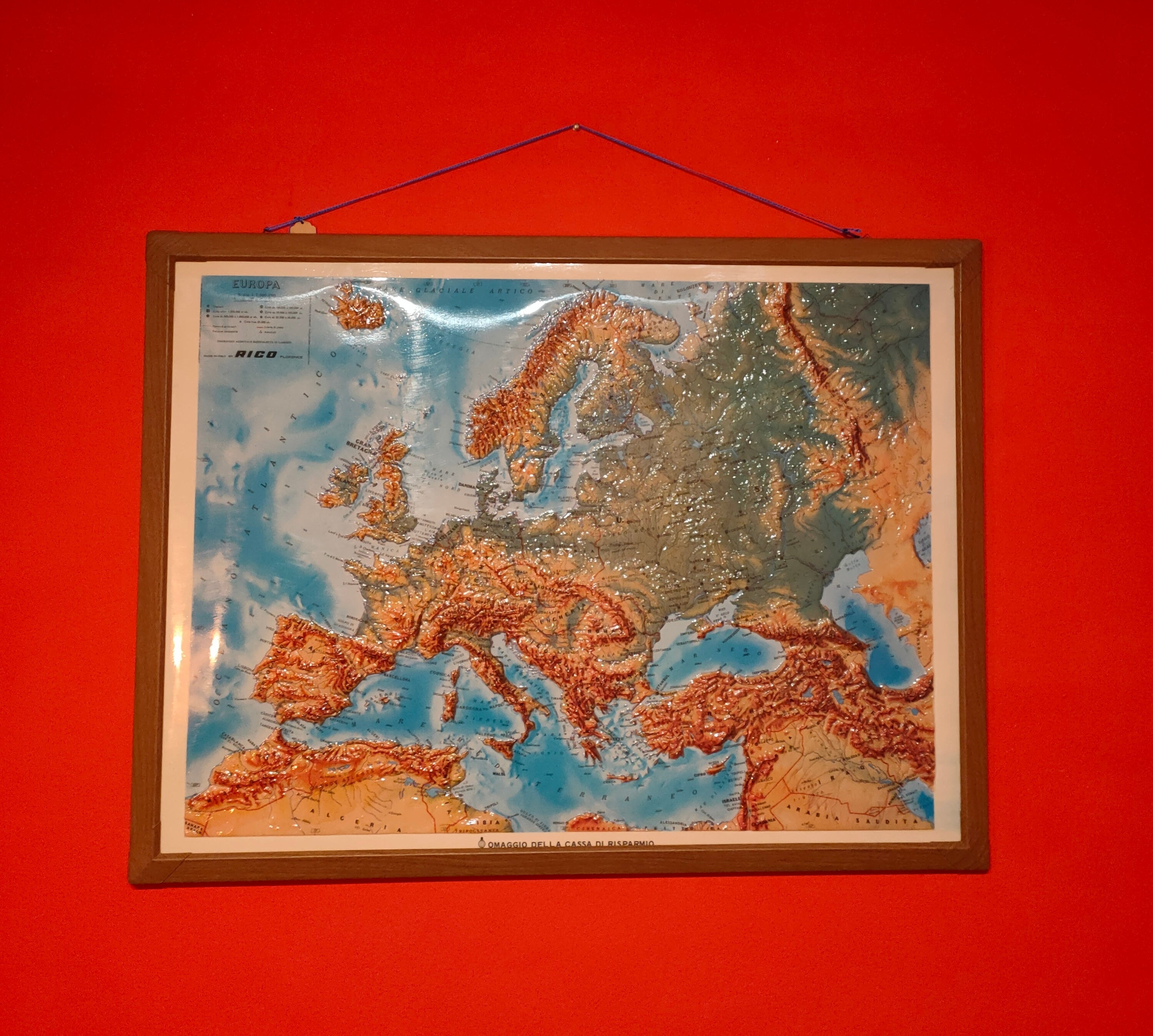 Europa Fisica in rilievo - Italia, 1964