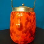 Contenitore per biscotti in vetro e ottone, Francia, 1950s