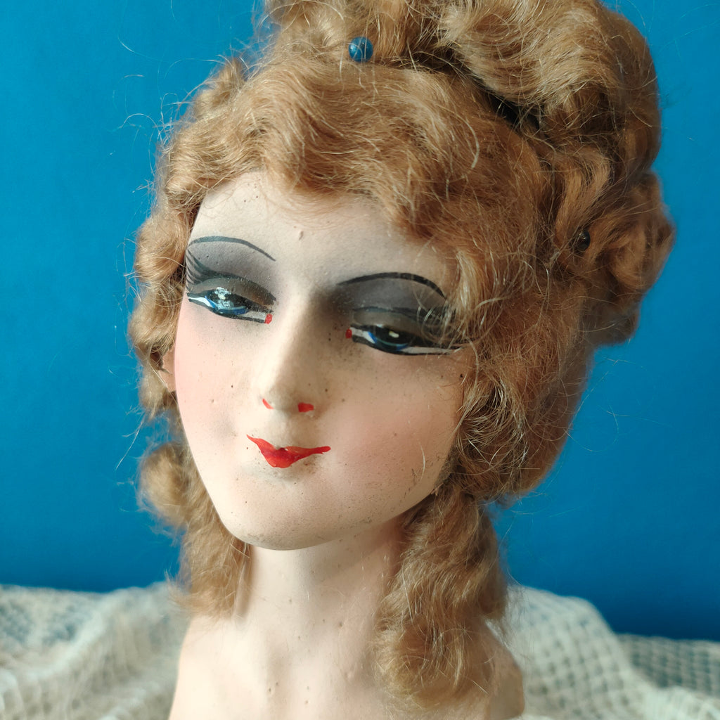 Testina di bambola boudoir, Francia, 1920s
