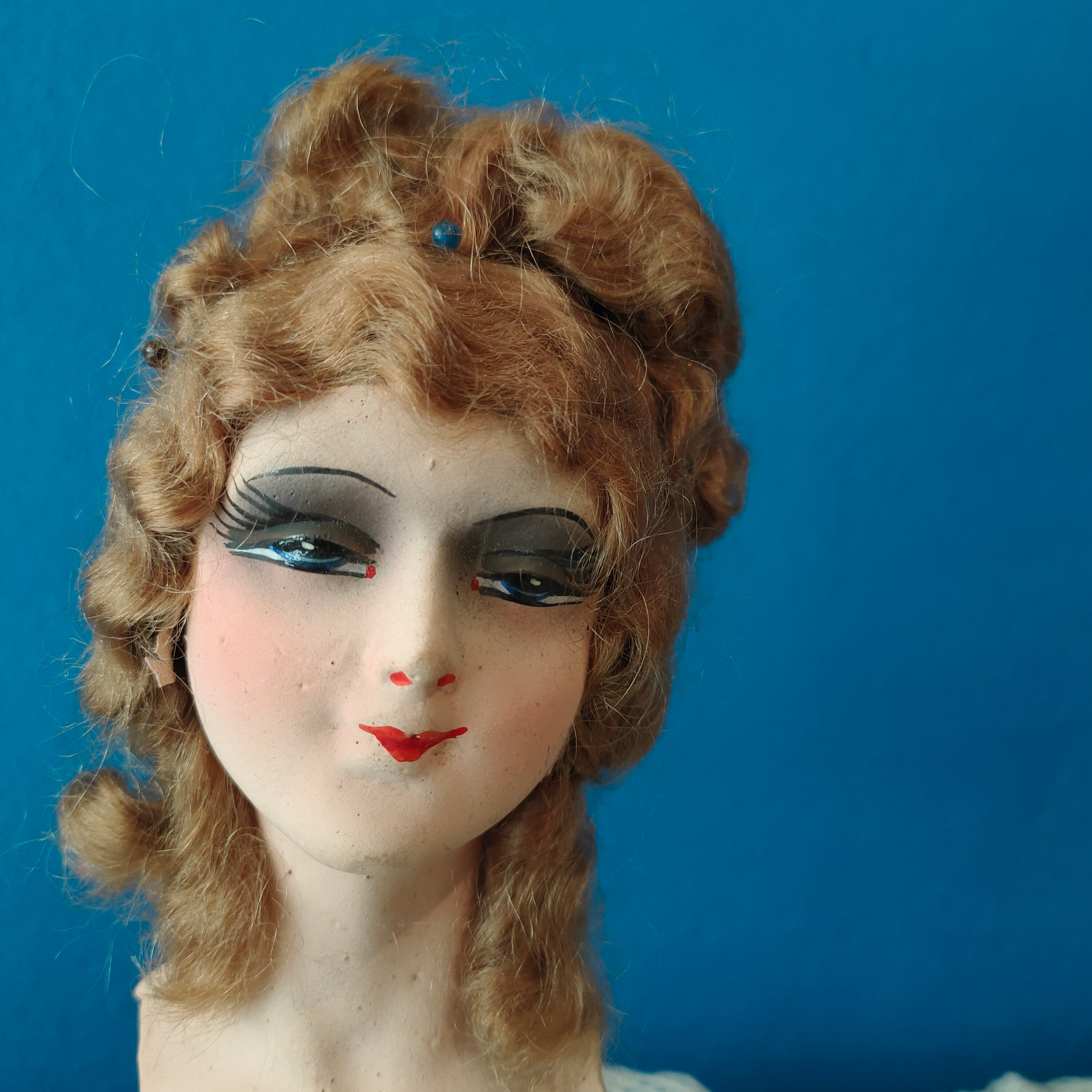 Testina di bambola boudoir, Francia, 1920s