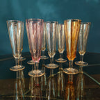 Set flutes in vetro colorato - anni '70