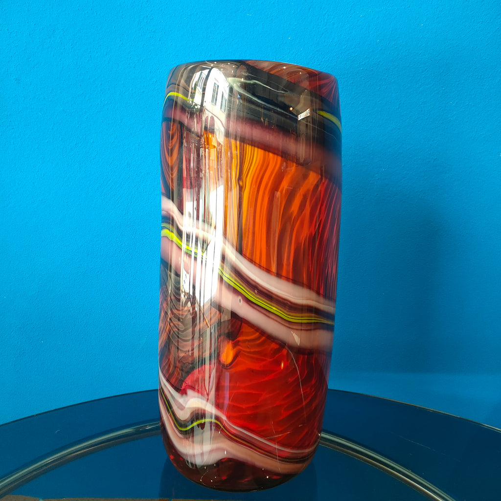 Vaso cilindrico in vetro soffiato