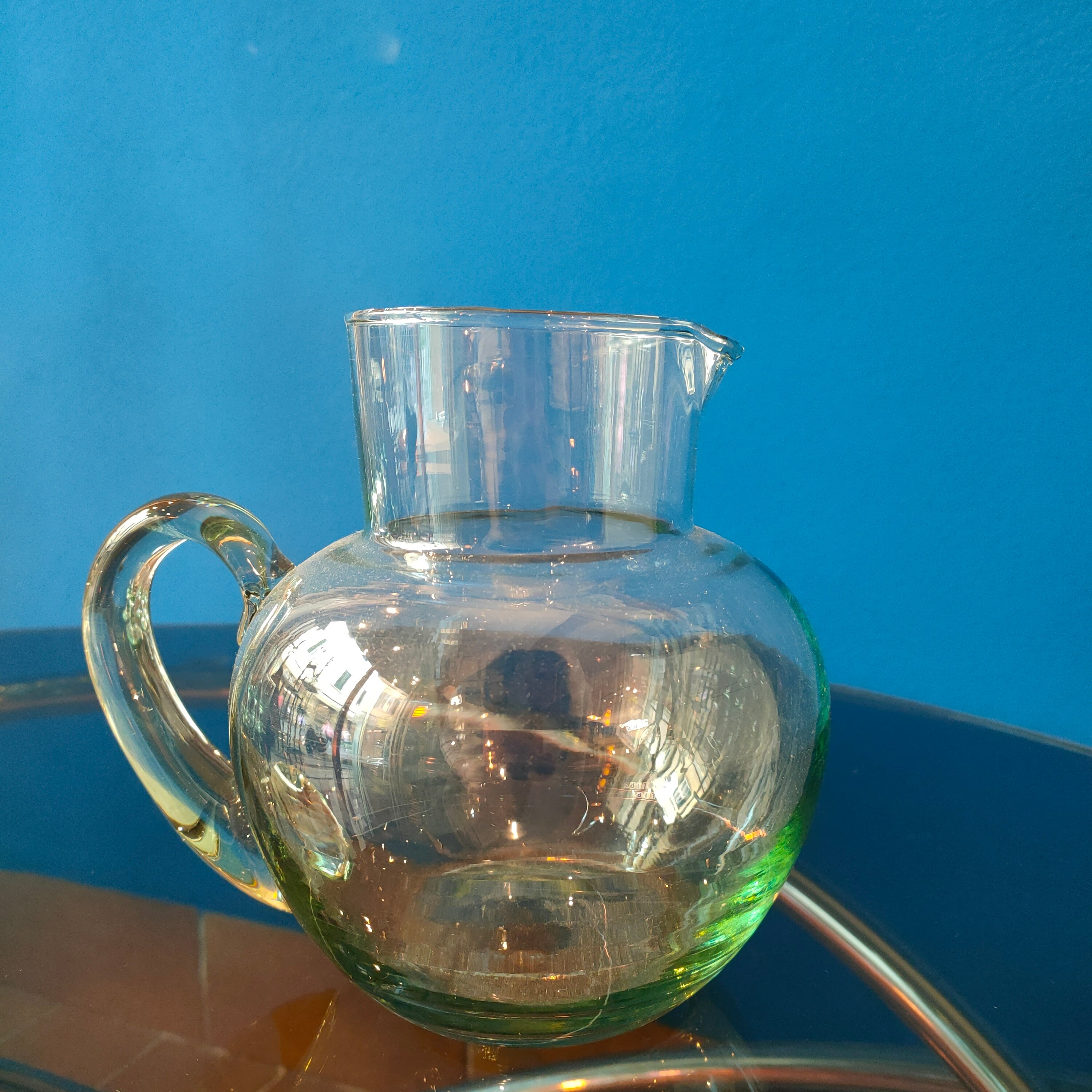 Set brocca e bicchieri da vino - vetro verde acqua