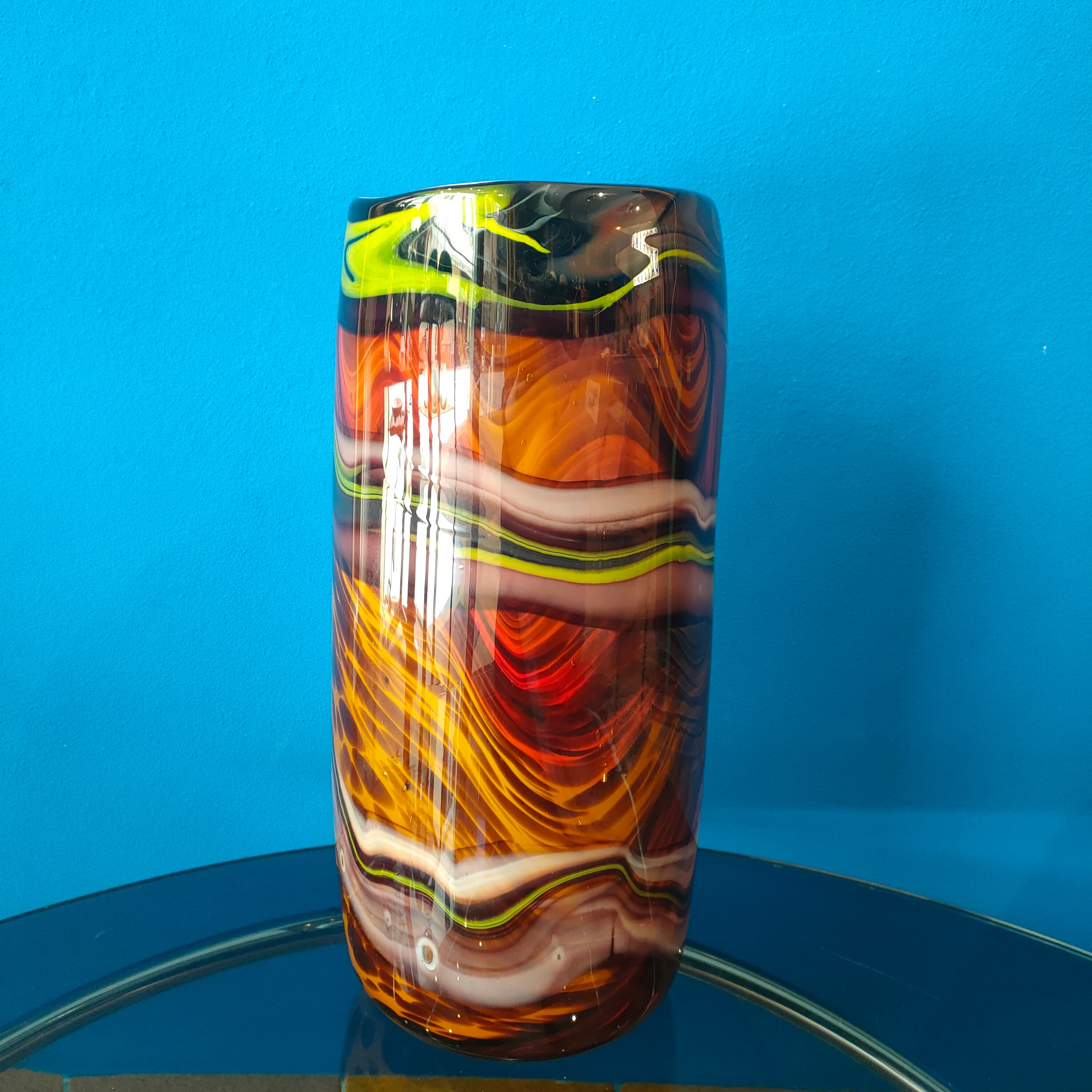 Vaso cilindrico in vetro soffiato