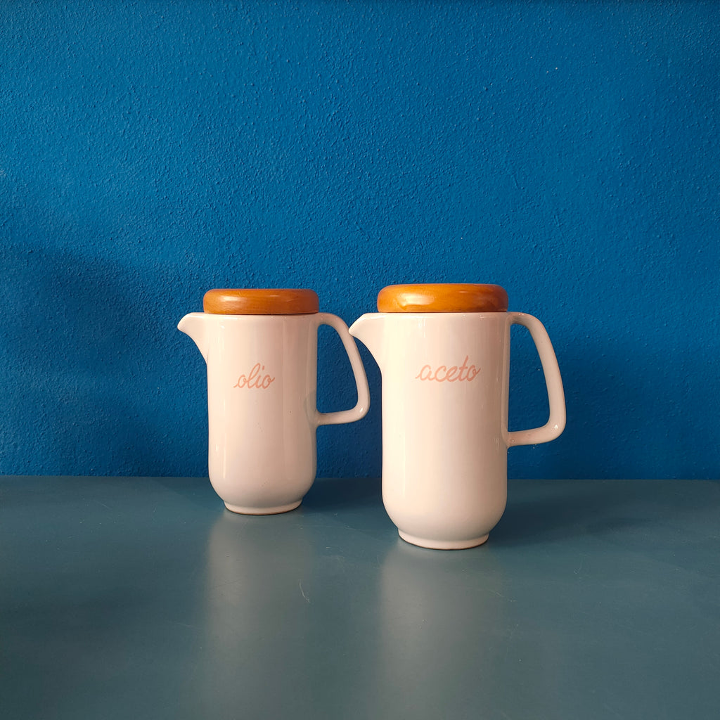Set Olio e Aceto in ceramica, Rometti Umbertide, circa 1960s