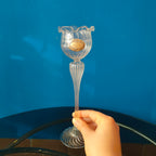 Porta candele candeliere in vetro soffiato