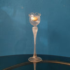 Porta candele candeliere in vetro soffiato