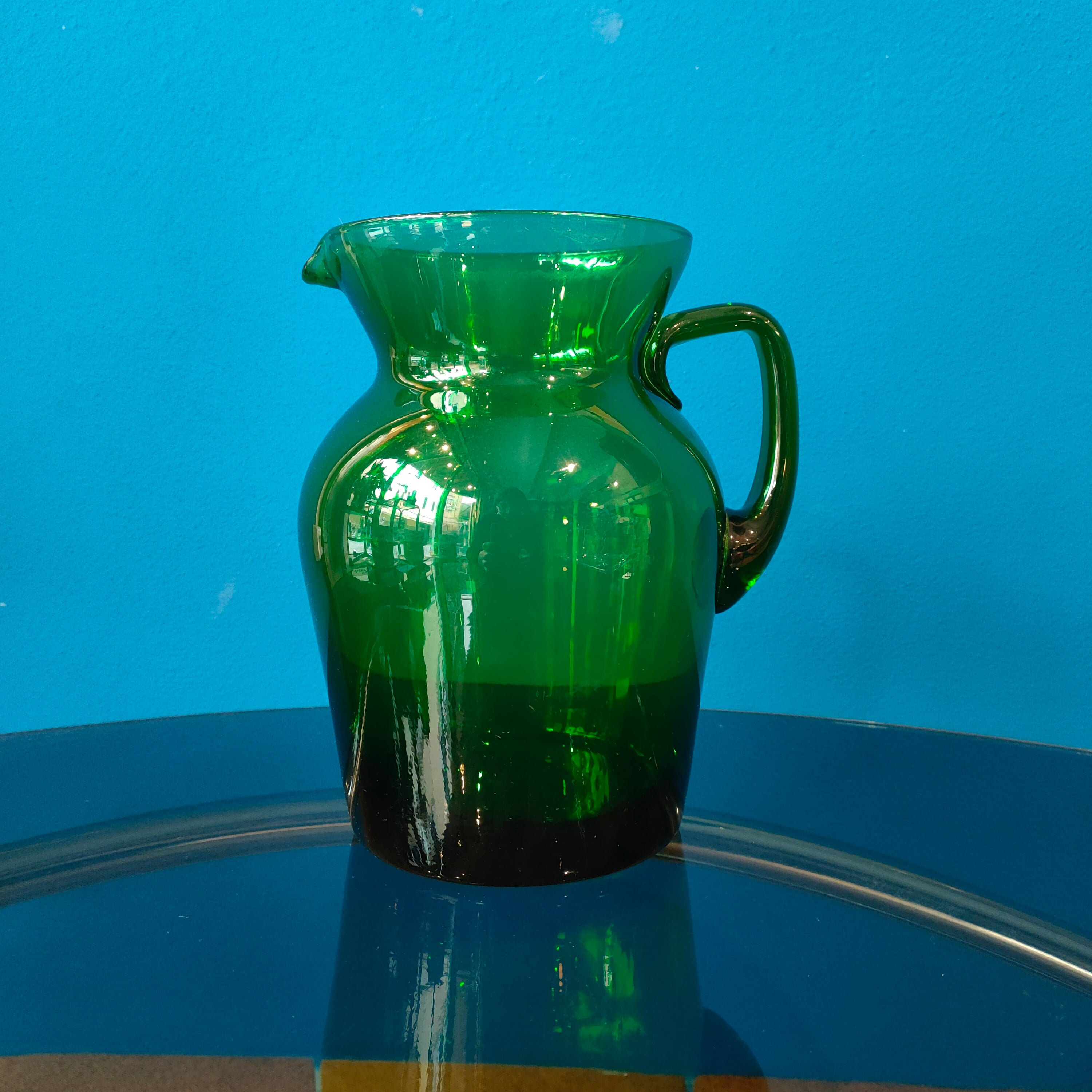 Vetro di Empoli - brocca forma squadrata