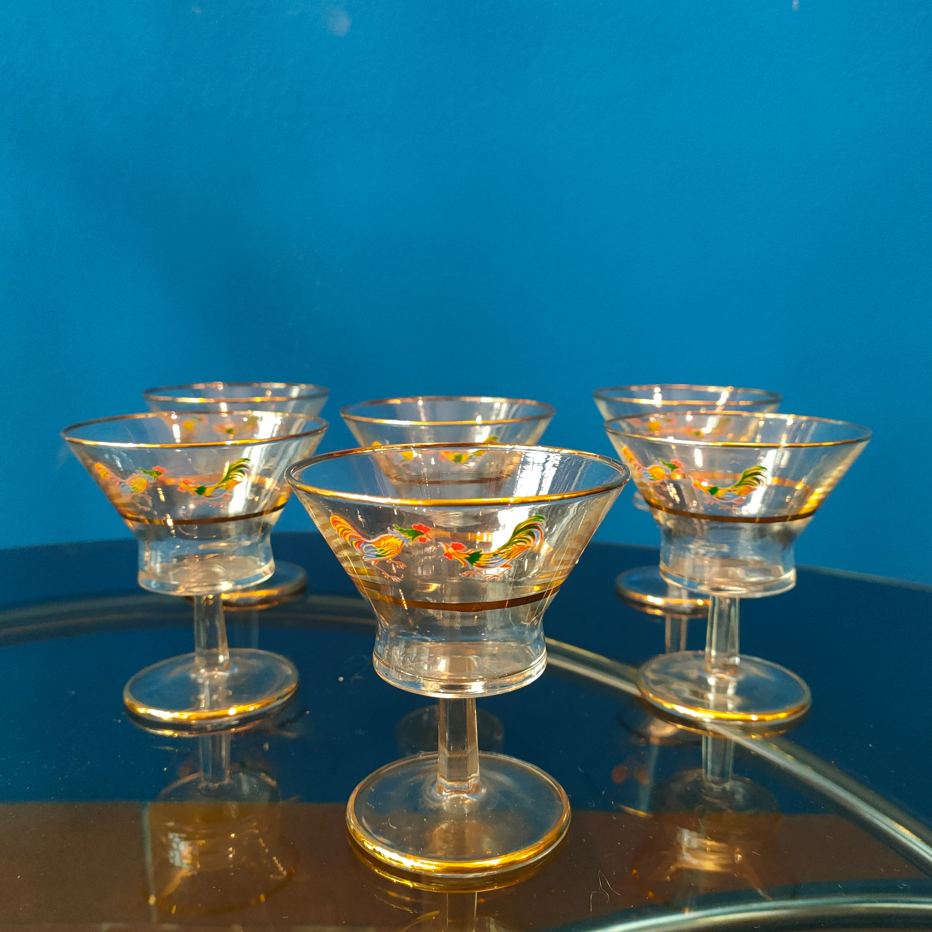 Bicchieri coppette con galli