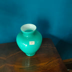 Vaso in vetro incamiciato, verde acqua. Murano, 1970s