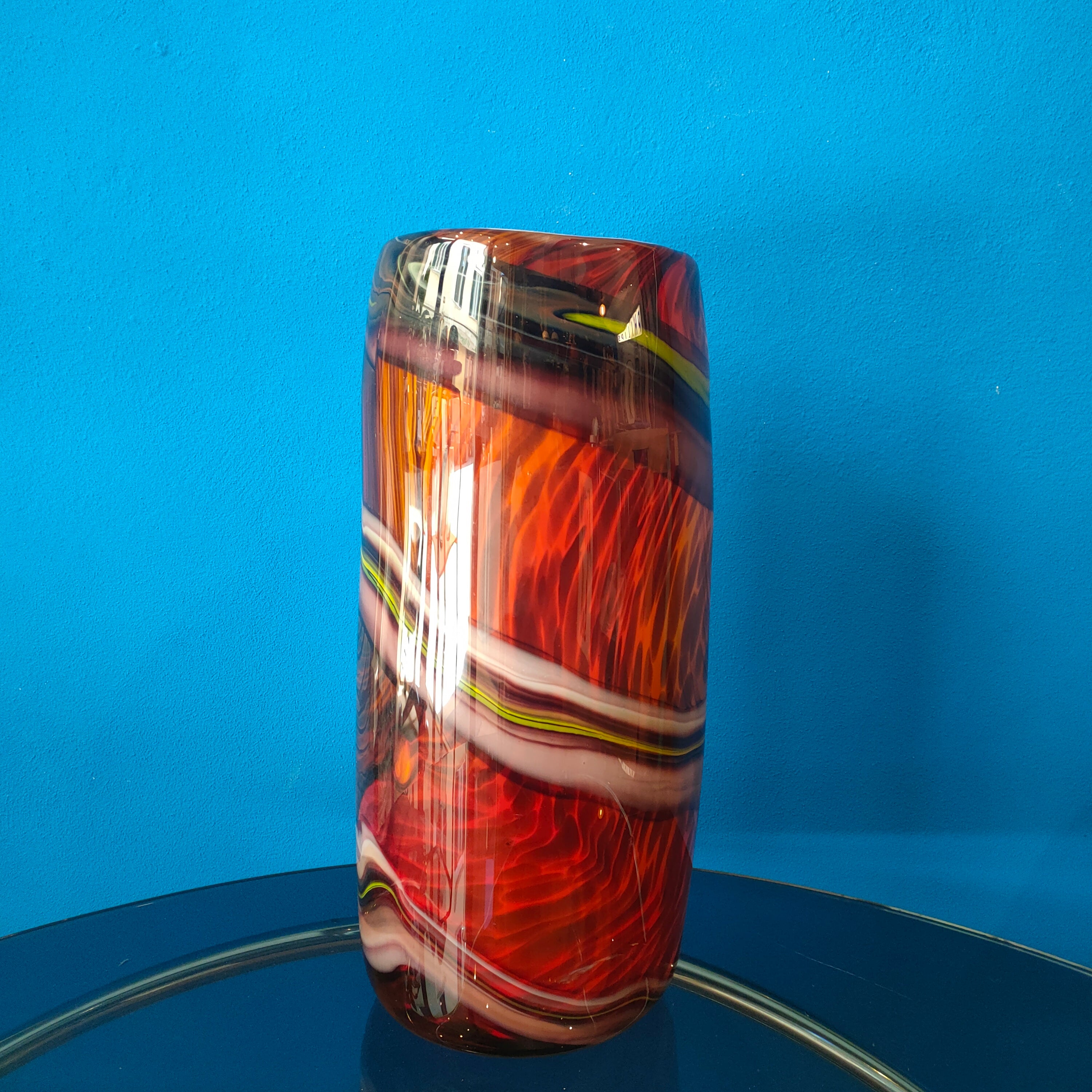 Vaso cilindrico in vetro soffiato