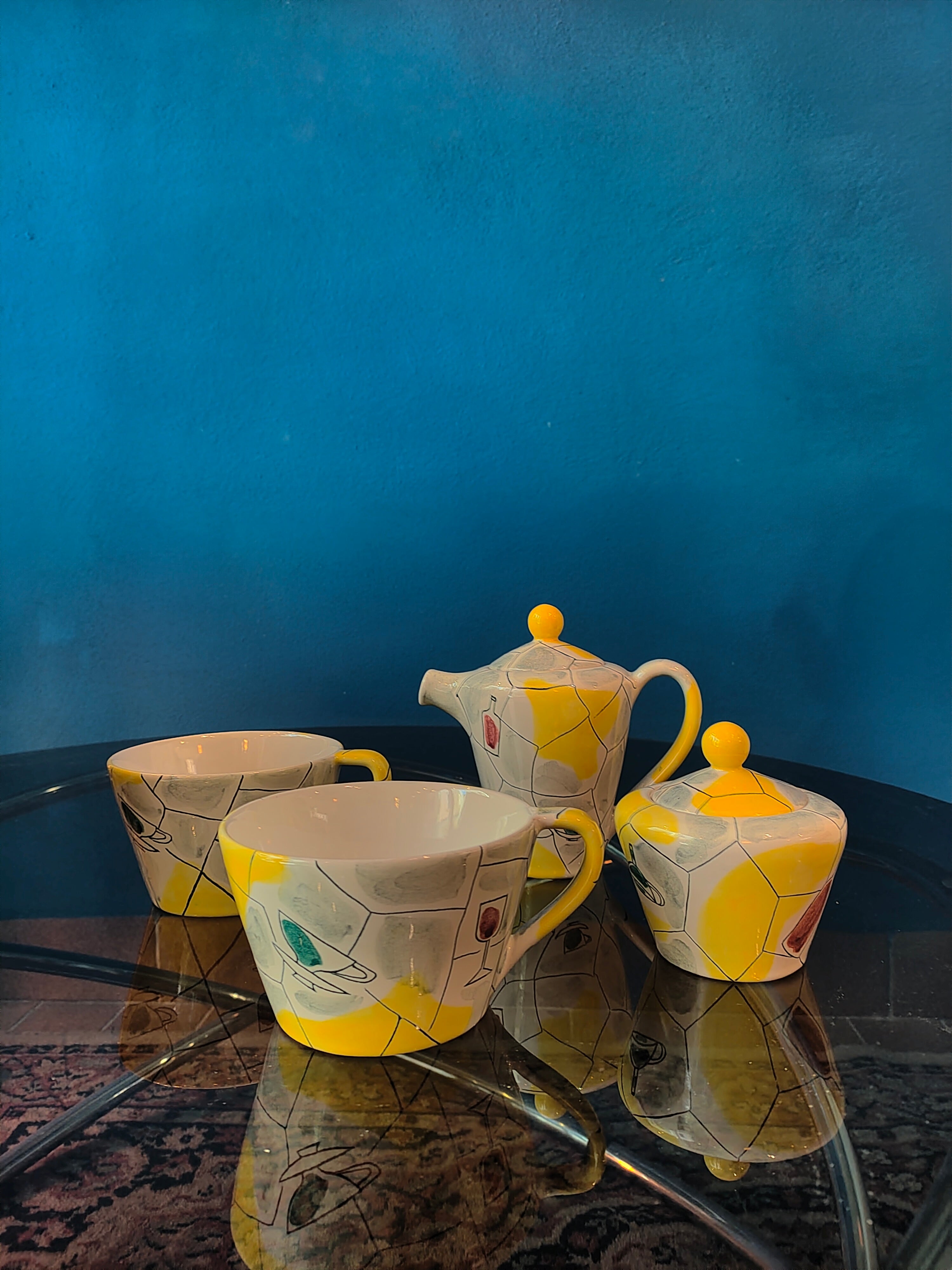 Tazze e accessori di un servizio da tè - Rometti Italy, anni '60