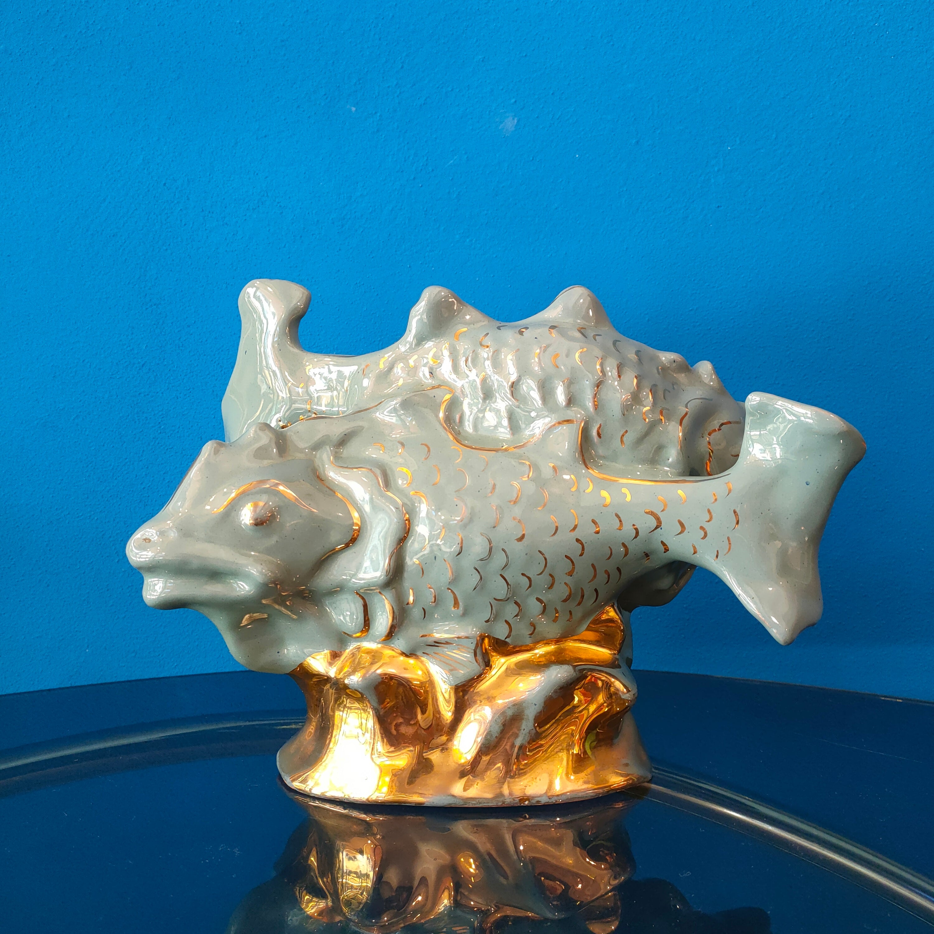 Oggetto decorativo in ceramica "Pesci", 1960s