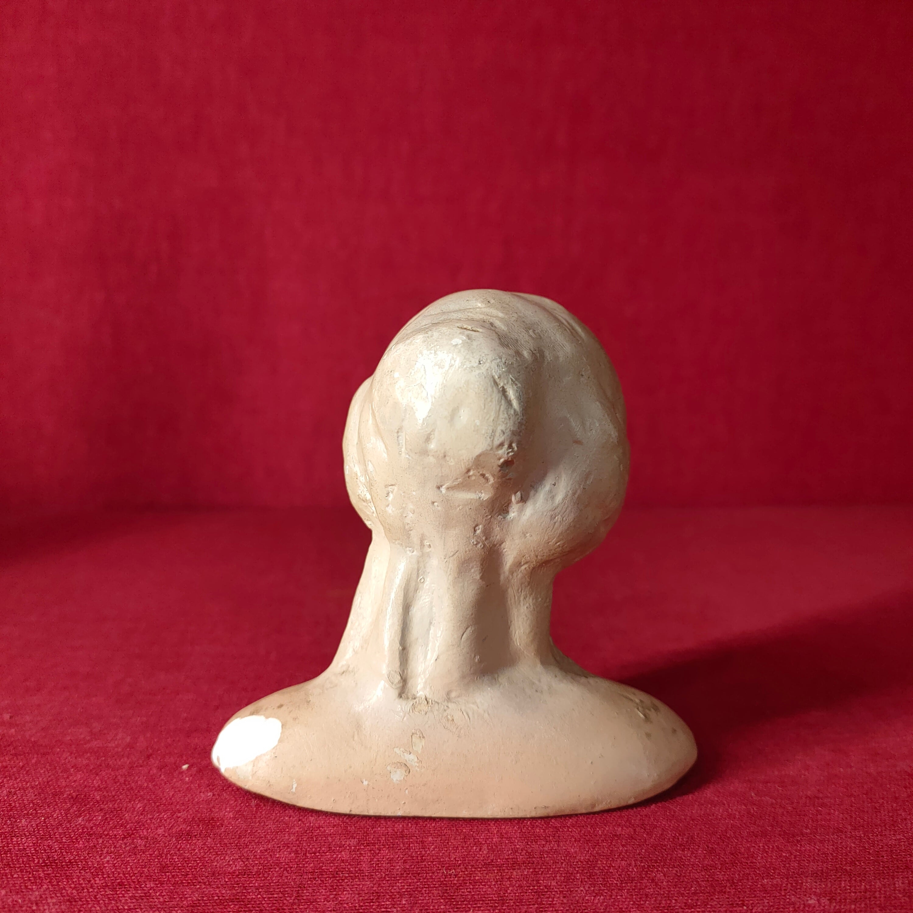 Testina in gesso decorata a mano, 1920s