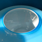 Grande vaso in vetro incamiciato azzurro, 1980s/90s