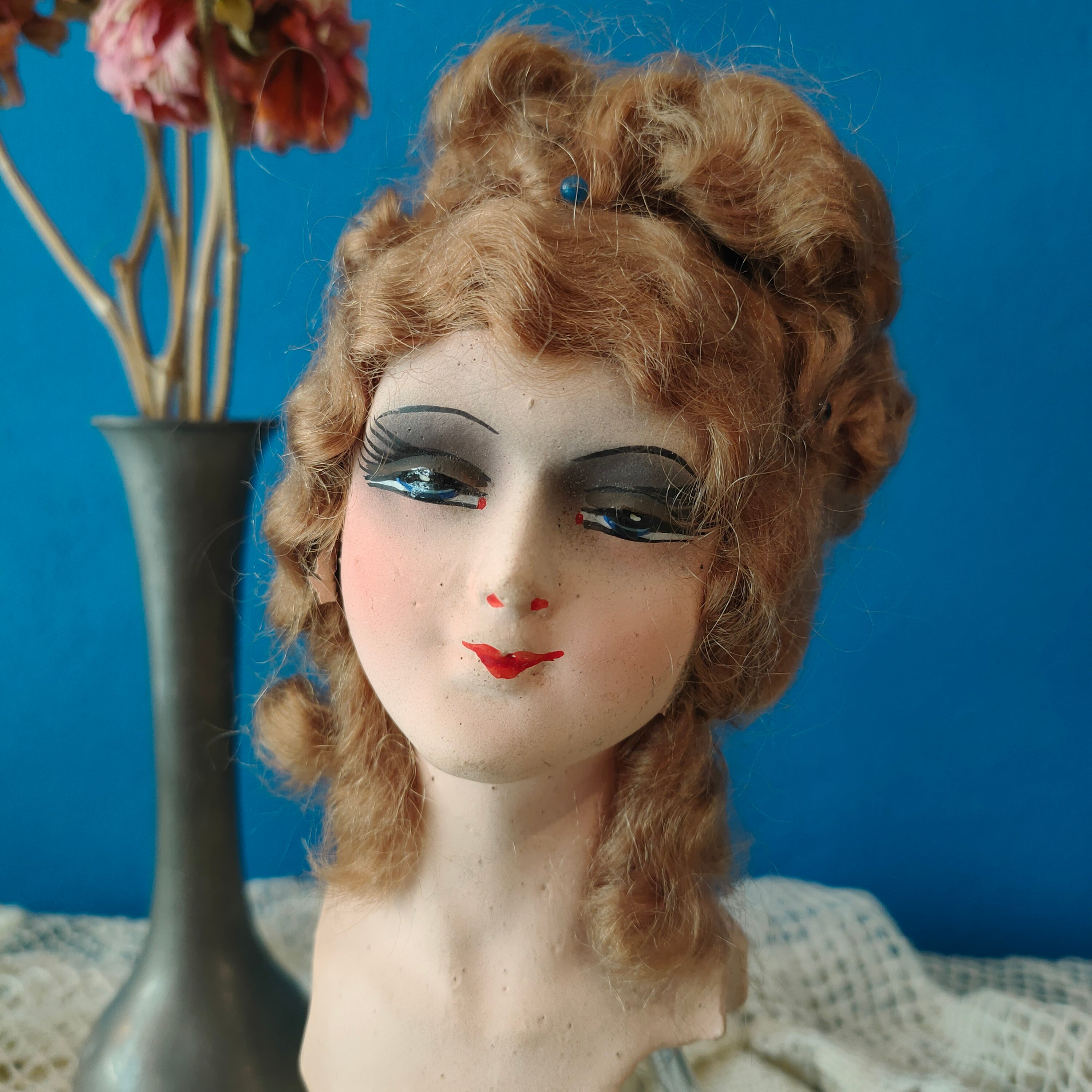 Testina di bambola boudoir, Francia, 1920s