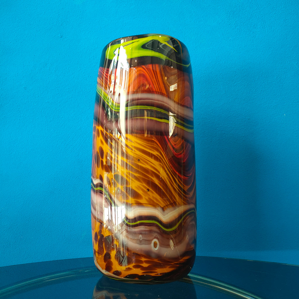 Vaso cilindrico in vetro soffiato