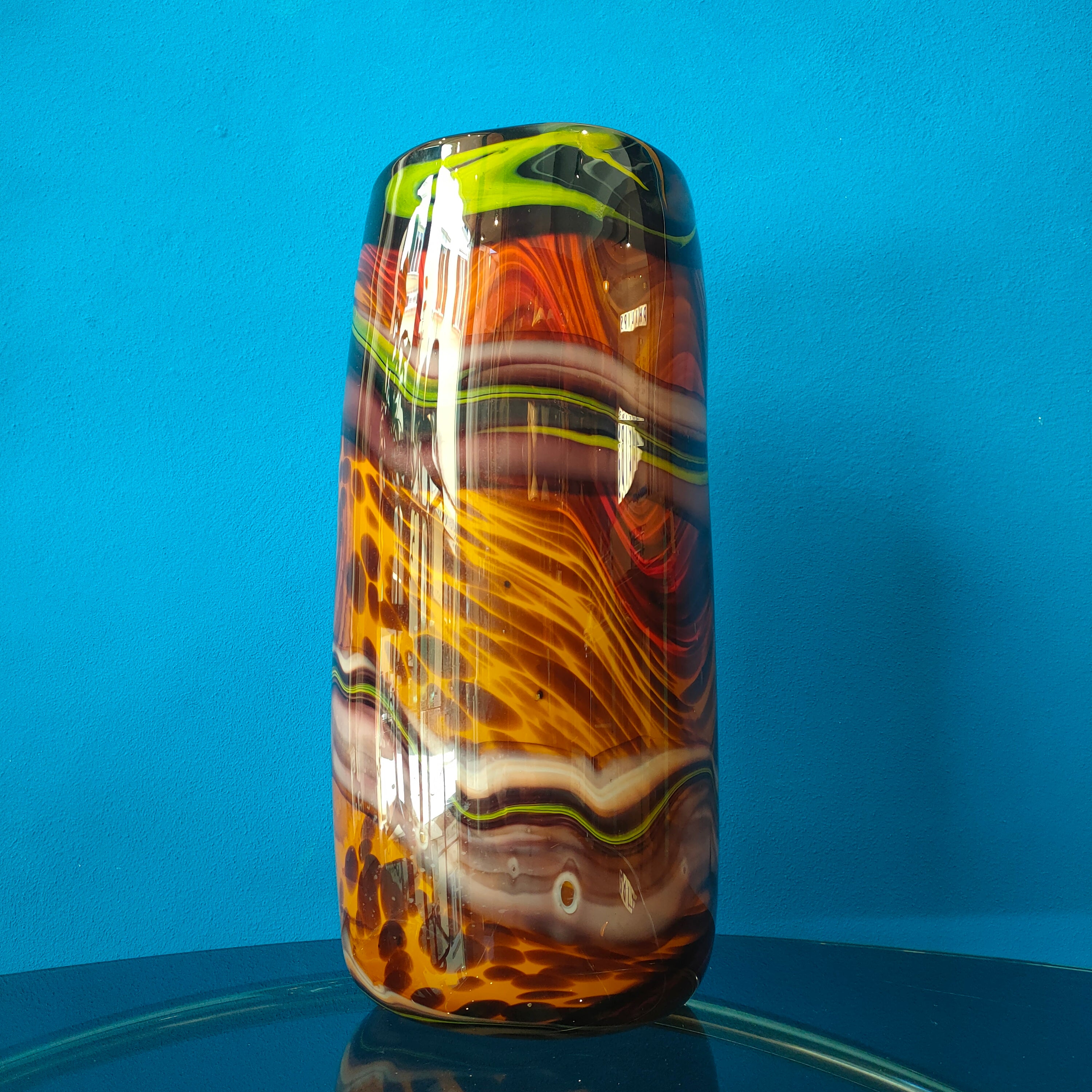 Vaso cilindrico in vetro soffiato