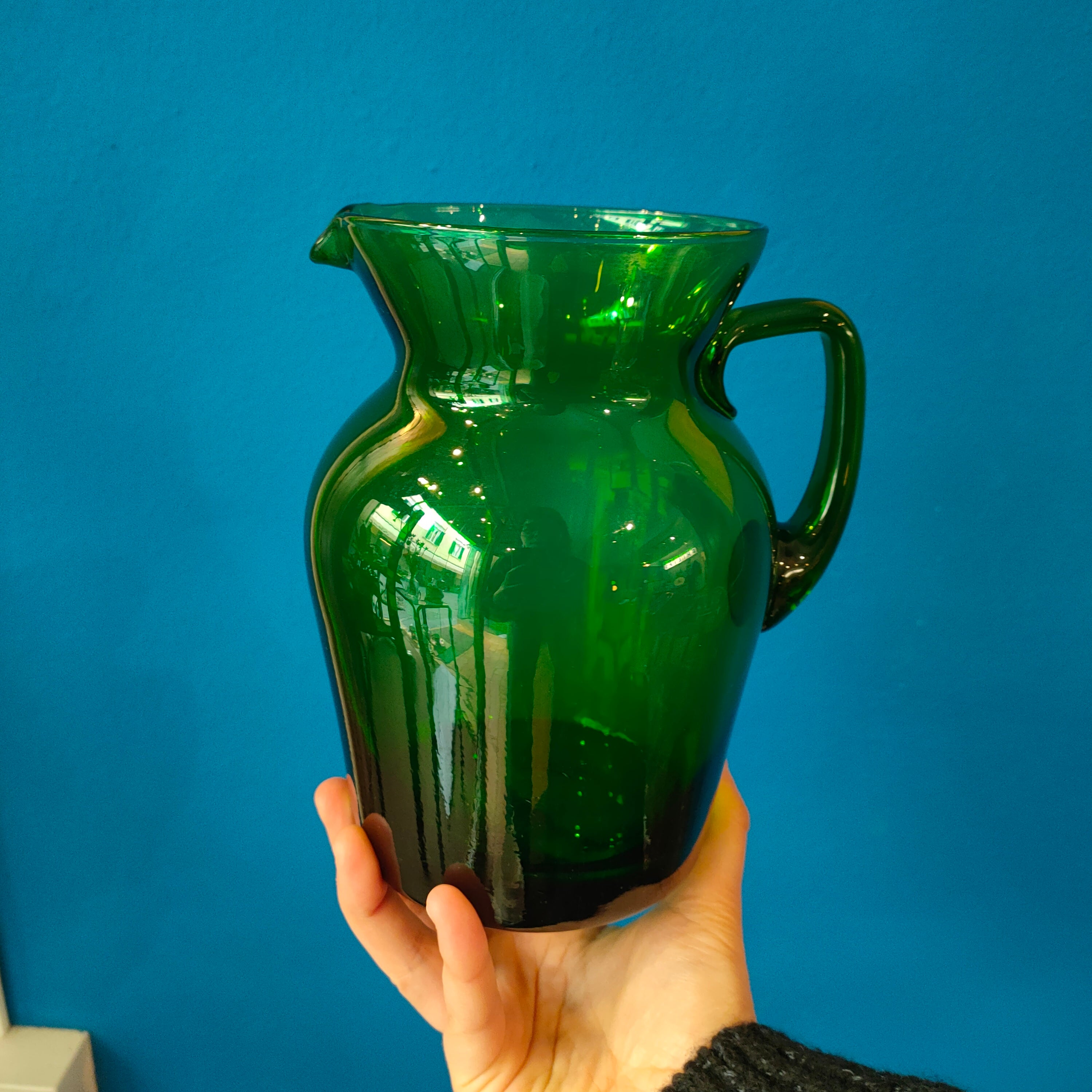 Vetro di Empoli - brocca forma squadrata