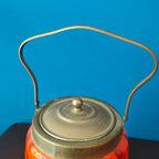 Contenitore per biscotti in vetro e ottone, Francia, 1950s