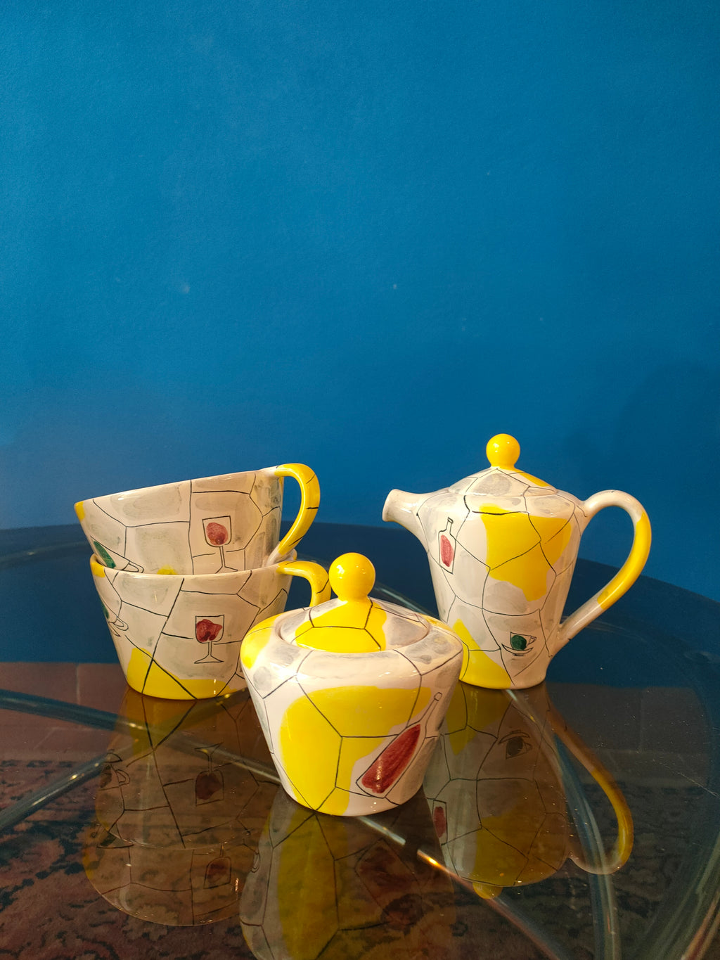 Tazze e accessori di un servizio da tè - Rometti Italy, anni '60