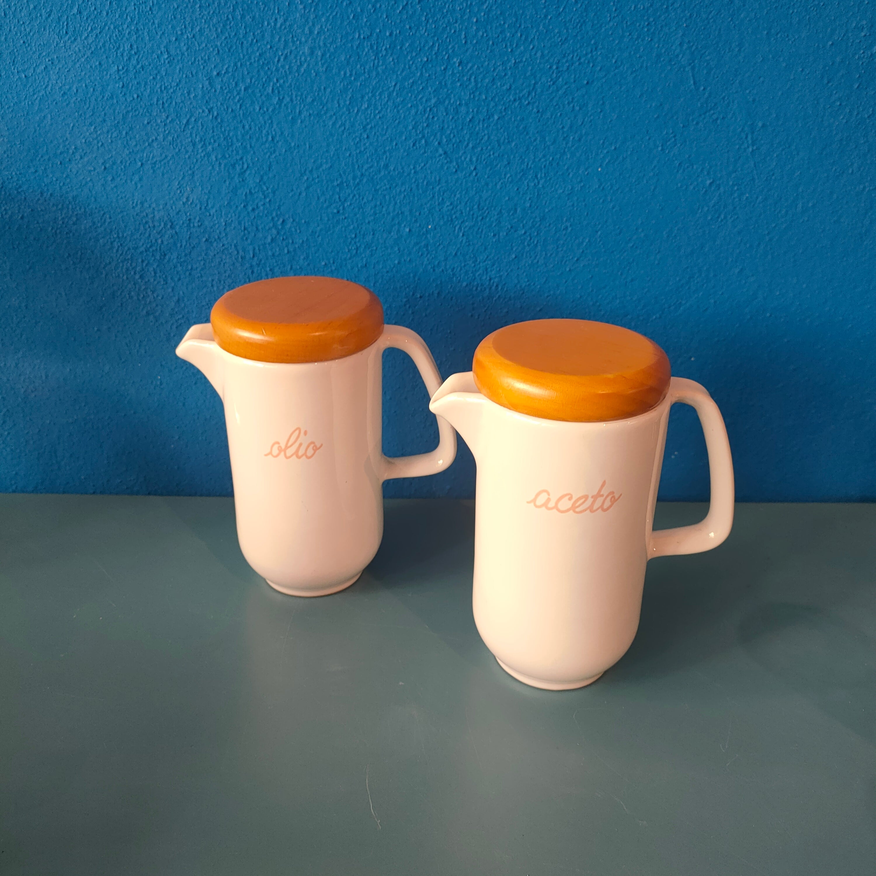 Set Olio e Aceto in ceramica, Rometti Umbertide, circa 1960s