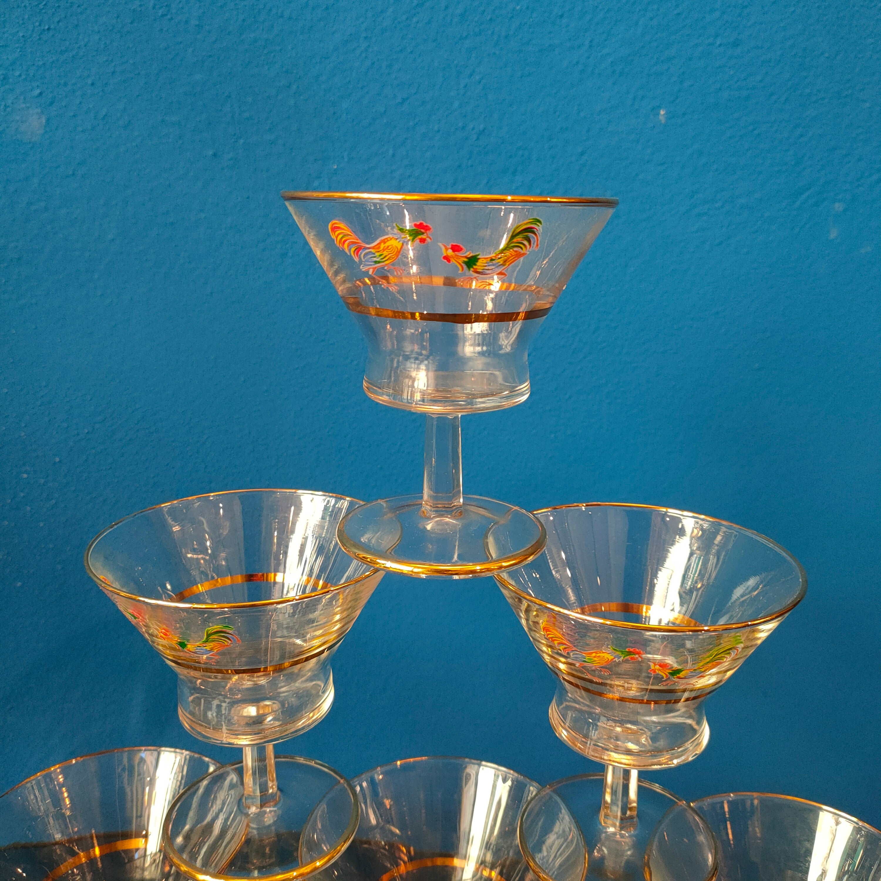 Bicchieri coppette con galli