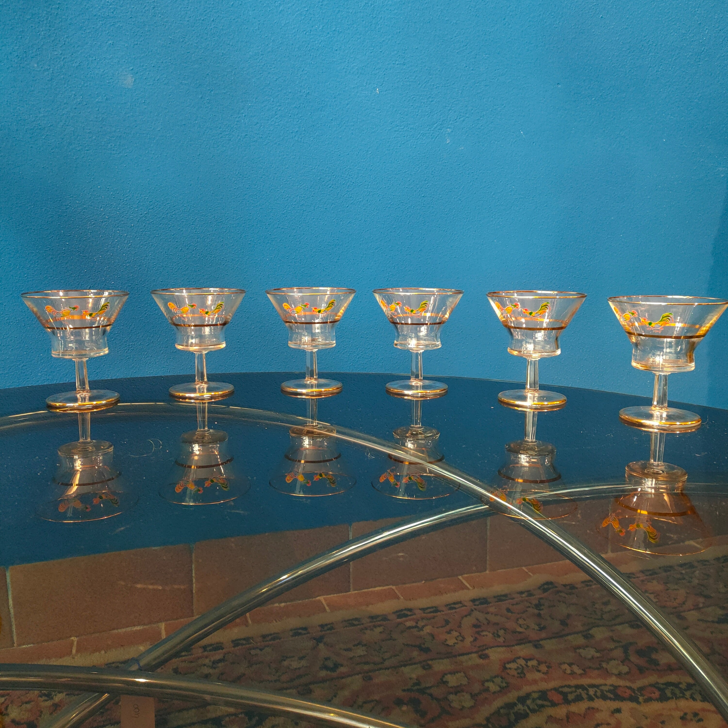 Bicchieri coppette con galli