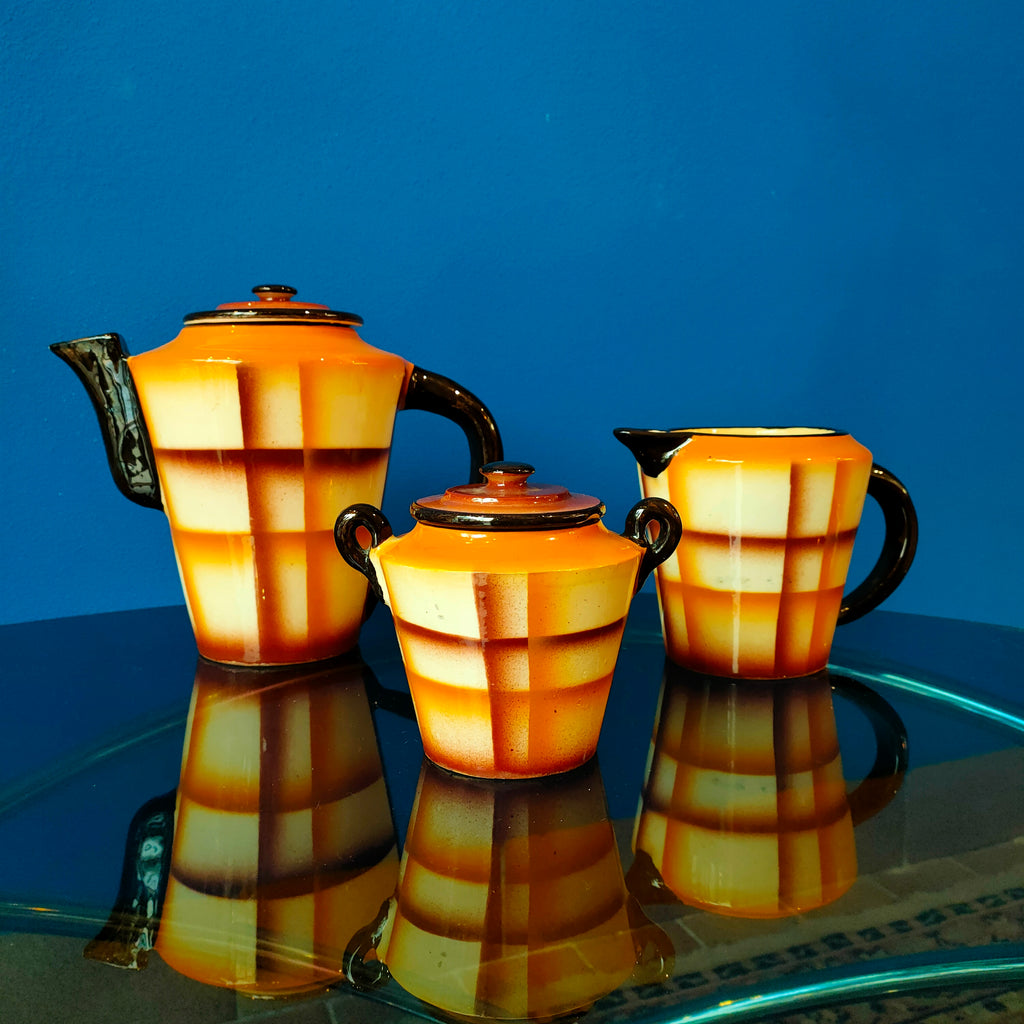 Servizio da tè, manifattura italiana stile Galvani, anni '40