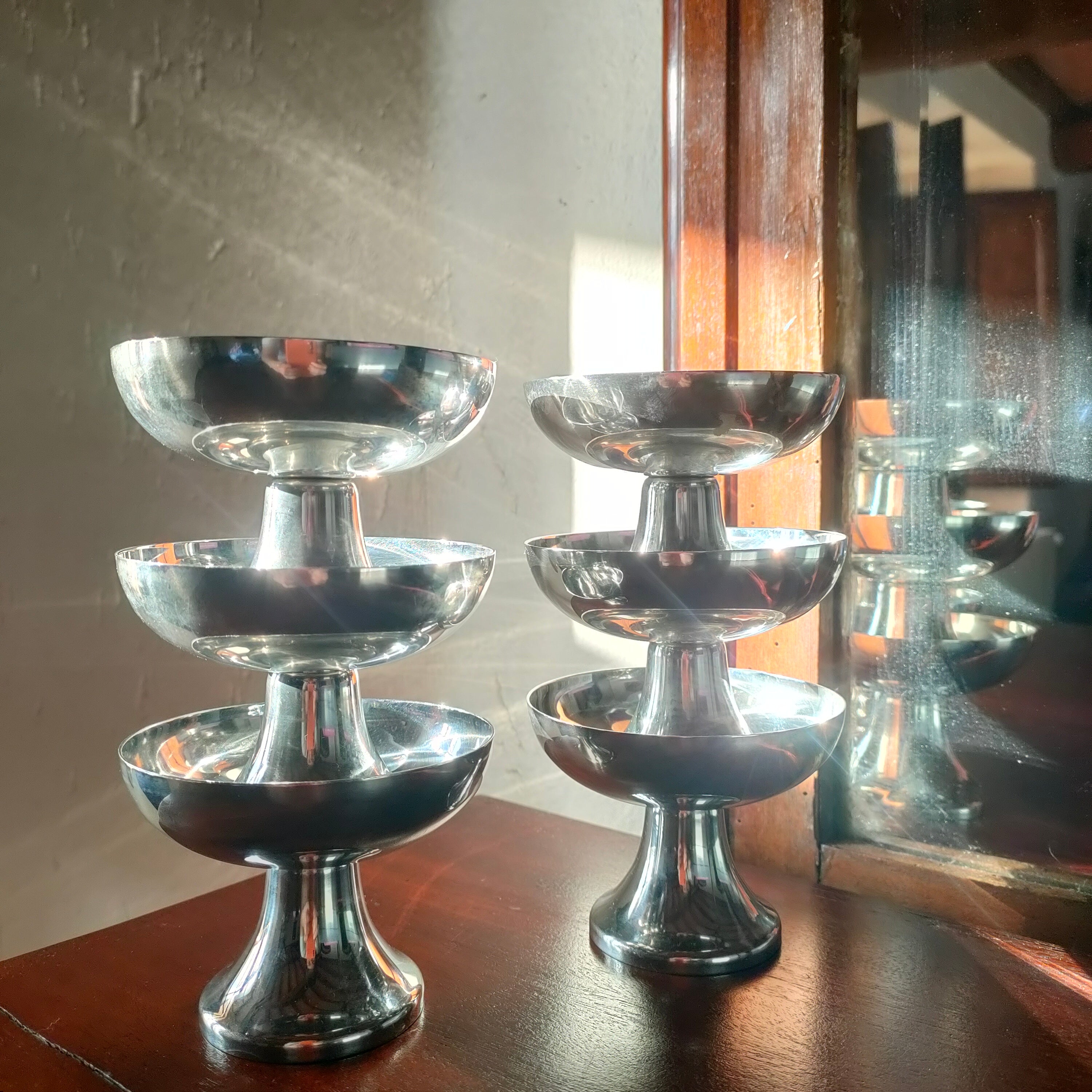 Coppette e cucchiaini per gelato, acciaio inox - Motta