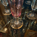 Set flutes in vetro colorato - anni '70