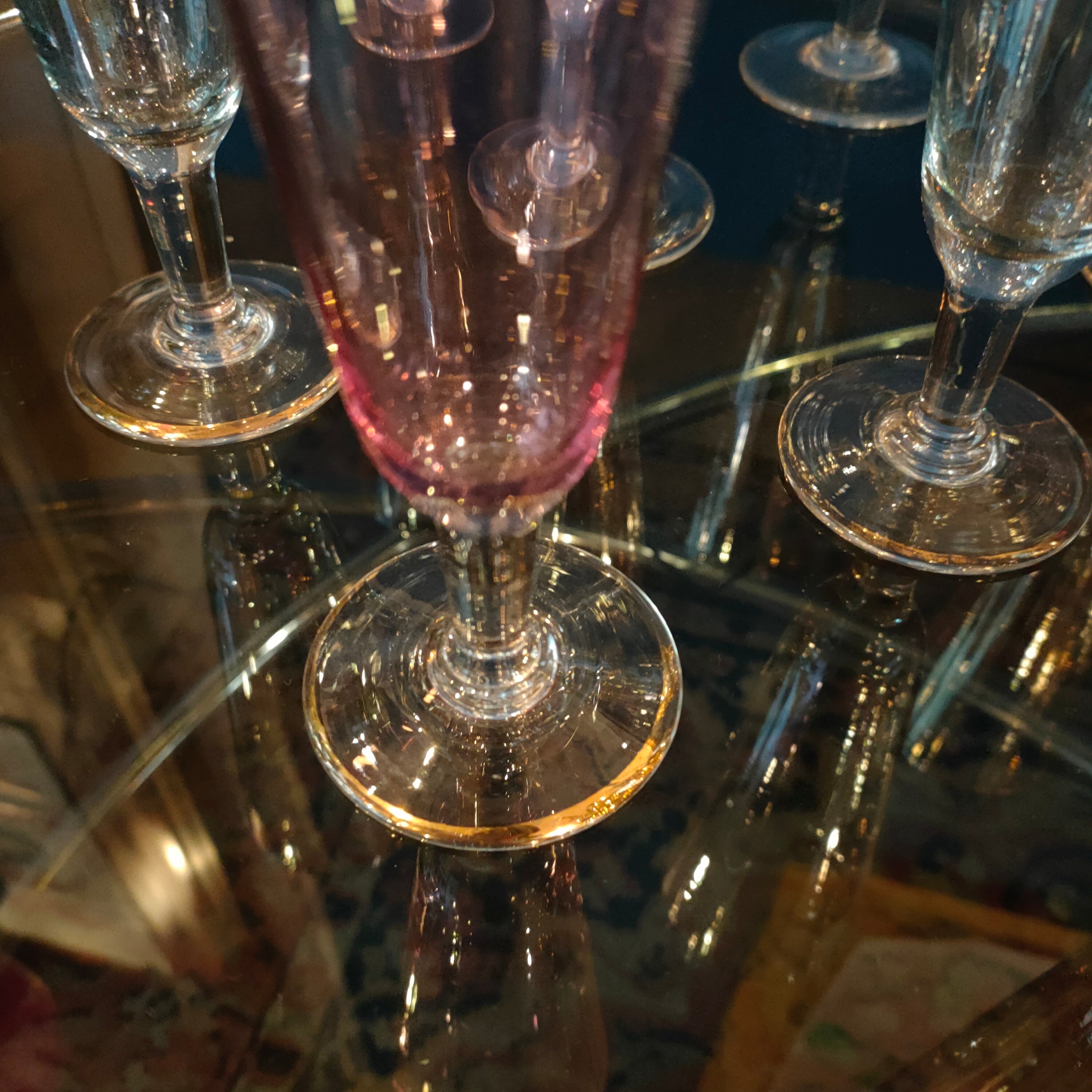 Set flutes in vetro colorato - anni '70