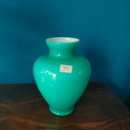 Vaso in vetro incamiciato, verde acqua. Murano, 1970s