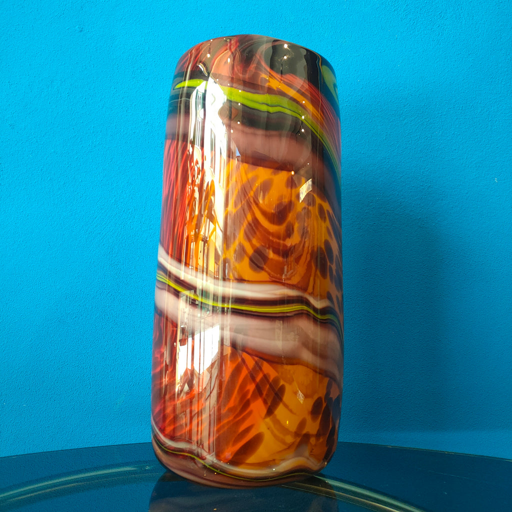 Vaso cilindrico in vetro soffiato