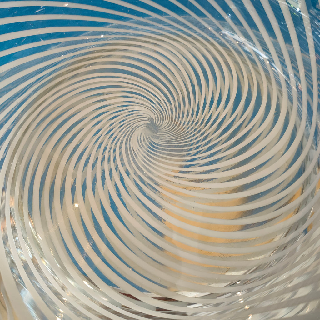 Grande centrotavola in vetro, Murano, decoro "swirl" - 1980s