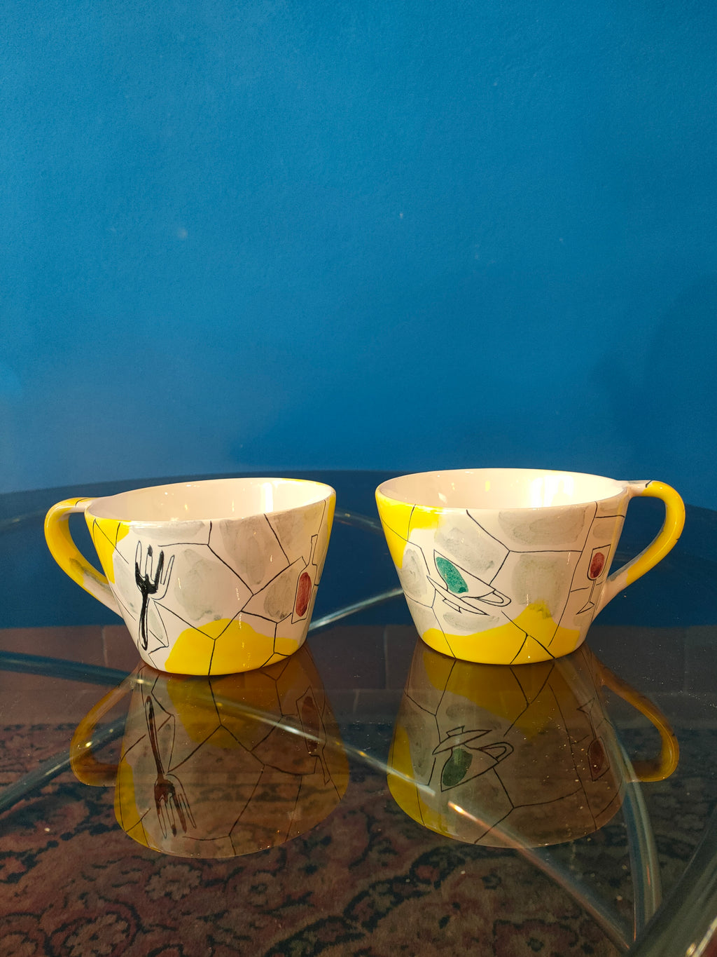 Tazze e accessori di un servizio da tè - Rometti Italy, anni '60