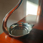 Cigno porta barattolo in metallo argentato, Honk Hong, 1980s