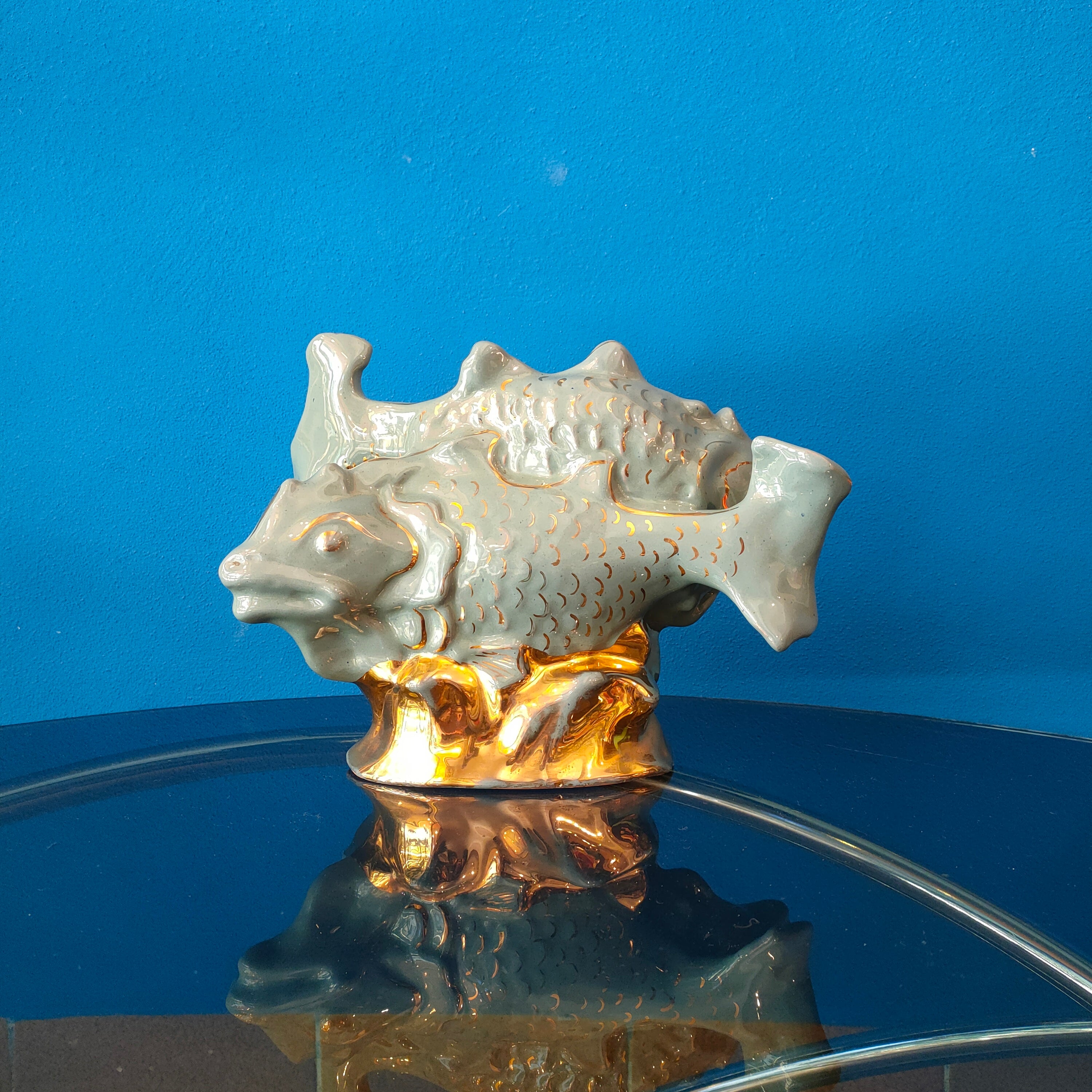 Oggetto decorativo in ceramica "Pesci", 1960s